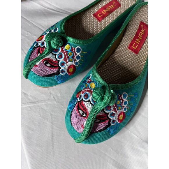 CINAK Women's Embroidered Flats Slippers Backless Slip-on Loafers Size 43 / 10 - Picture 6 of 8